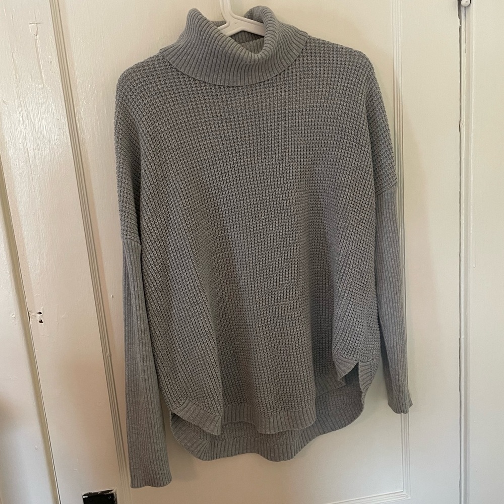 Waffle Knit Turtle Neck Sweater